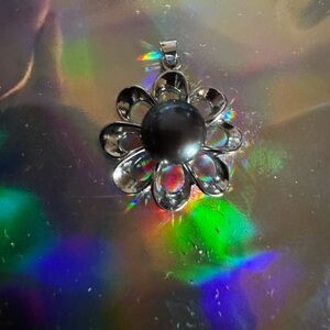 Genuine Tahitian 9-10mm silver plated pendant